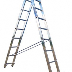 Лестница двухсекционная, универсальная, алюминиевая, 9 ступеней (Hardax) (шт.)