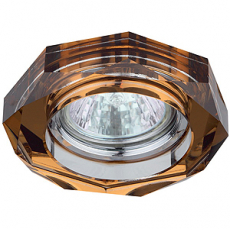 Светильник точечный Эра DK 6 CH/T декор стекло объёмный многогранник (50W/GU5.3/12/220V) хром/янтарь