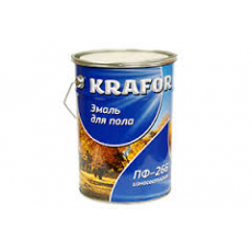 Эмаль Krafor ПФ-266 красно-коричневая 0,9кг