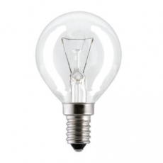 Лампа накаливания GE P45 40W Е14 CL шар прозрачный