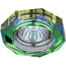 Светильник точечный Эра DK 6 CH/MIX декор стекло объёмный многогранник (50W/GU5.3/12/220V) хром/муль