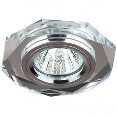 Светильник точечный Эра DK 5 CH/SL декор "стекло многогранник" (50W/GU5.3/12/220V) зеркальный/хром