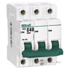 Автоматический выключатель DEKraft 3Р 063А С ВА-201 10кА