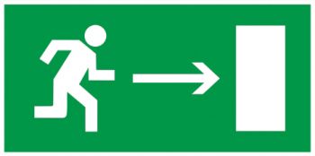 Наклейка "Направление к эвакуационному выходу направо" 200х100мм
