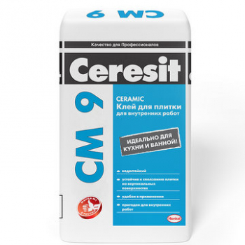 Клей плиточный CERESIT CM9 для внутренних работ, 25кг