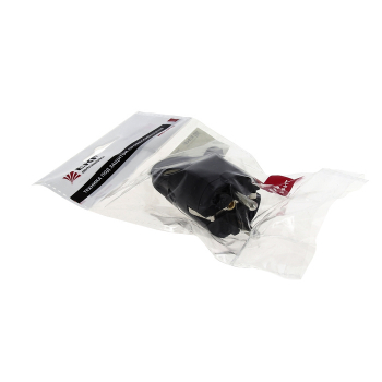 Вилка ЭКФ с кольцом с з/к 16А 250В черная