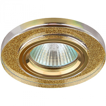 Светильник точечный Эра DK 7 GD/SHGD декор стекло круглое (50W/MR16/12/220V) серебрянный блеск золот
