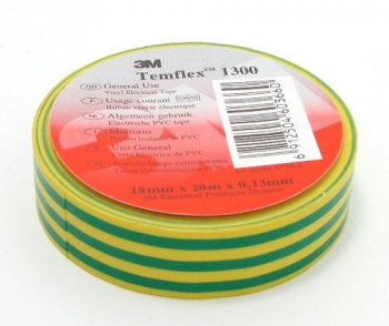 Изолента 3M универсальная Temflex 1300 19мм х 20м желто-зеленая