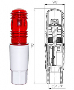 Светильник светодиодный ЗОМ-1 >10cd, тип "А", 30-265V AC/DC, IP65