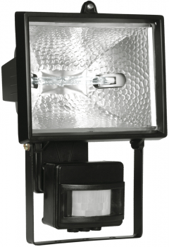 Прожектор галогенный ИЭК ИО500Д датчик движения, черный IP54