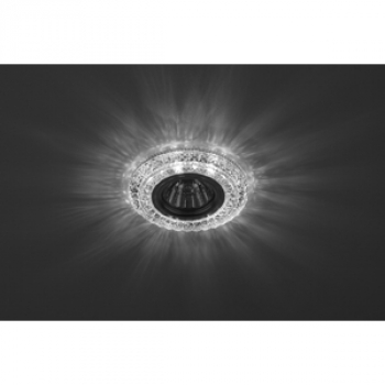 Светильник точечный Эра DK LD3 SL/WH декор со светодиодной подсветкой (50W/MR16/3W/12/220V) Прозрачн