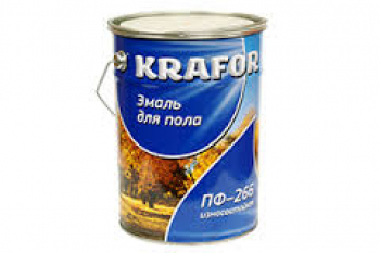 Эмаль Krafor ПФ-266 красно-коричневая 0,9кг