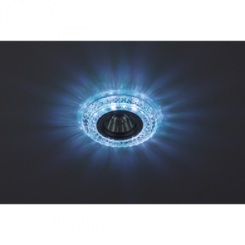 Светильник точечный Эра DK LD3 SL/WH+BL декор со светодиодной подсветкой (50W/MR16/3W/12/220V) Прозр