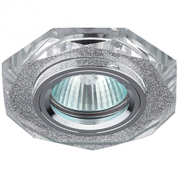Светильник точечный Эра DK 5 SH SL декор "стекло многогранник" (50W/GU5.3/12/220V) серебр. блеск