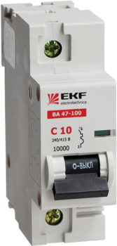 Автоматический выключатель ЭКФ ВА 47-100 1п 100А (C) PROxima