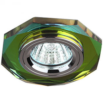 Светильник точечный Эра DK 5 CH/MIX декор "стекло многогранник" (50W/GU5.3/12/220V) мультиколор/хром