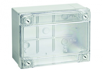 Коробка ответвительная DKC 300х220х120 с гладкими стенками и низкой прозрачной крышкой IP56