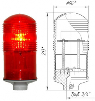 Светильник светодиодный ЗОМ-48LED >32cd, тип "Б", 30-265V AC/DC, IP54