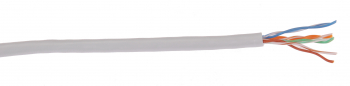 Кабель ИЭК U/UTP, кат.5E 4х2х24AWG solid, PVC, 305м, серый