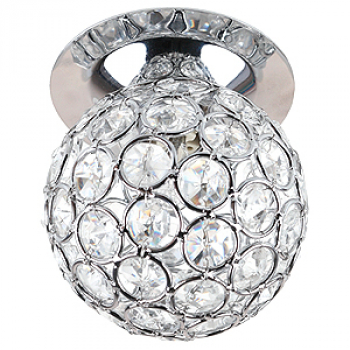 Светильник точечный Эра DK 61 SL/WH декор "шар с хрусталём" (40W/G9/220V) серебро/прозрачный