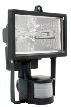 Прожектор галогенный ИЭК ИО150Д датчик движения, черный IP54