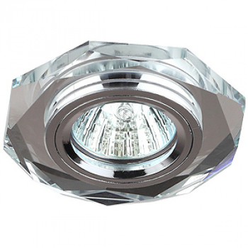 Светильник точечный Эра DK 5 CH/SL декор "стекло многогранник" (50W/GU5.3/12/220V) зеркальный/хром