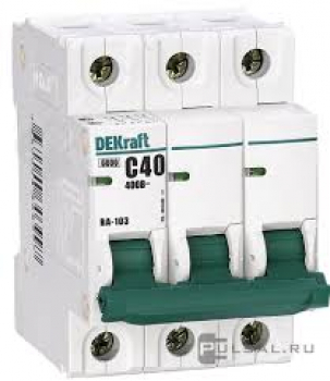 Автоматический выключатель DEKraft 3Р 063А С ВА-201 10кА