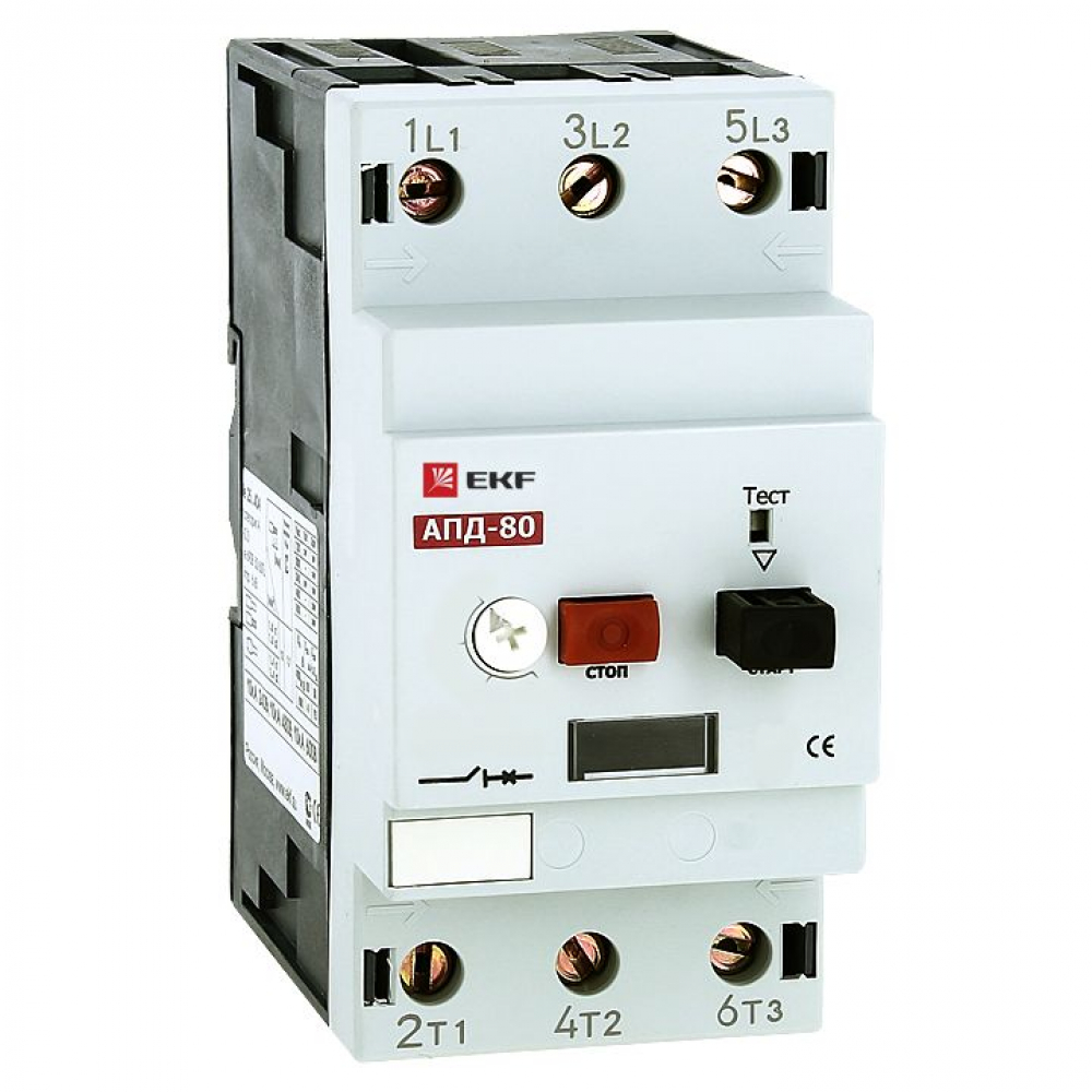 Автоматический выключатель пуска двигателя ЭКФ АПД-80  16-25А