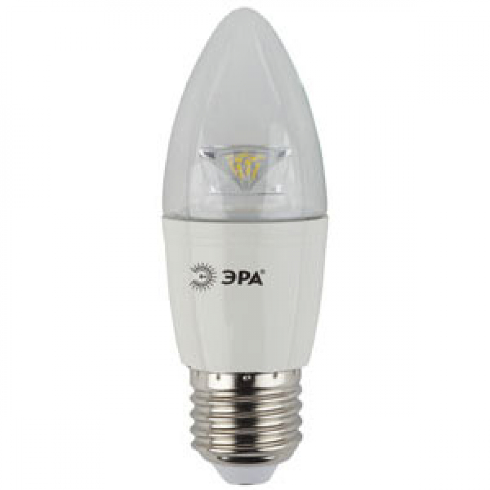 Лампа светодиодная Эра LED smd B35-7W-842-E27-Clear свеча прозрачная