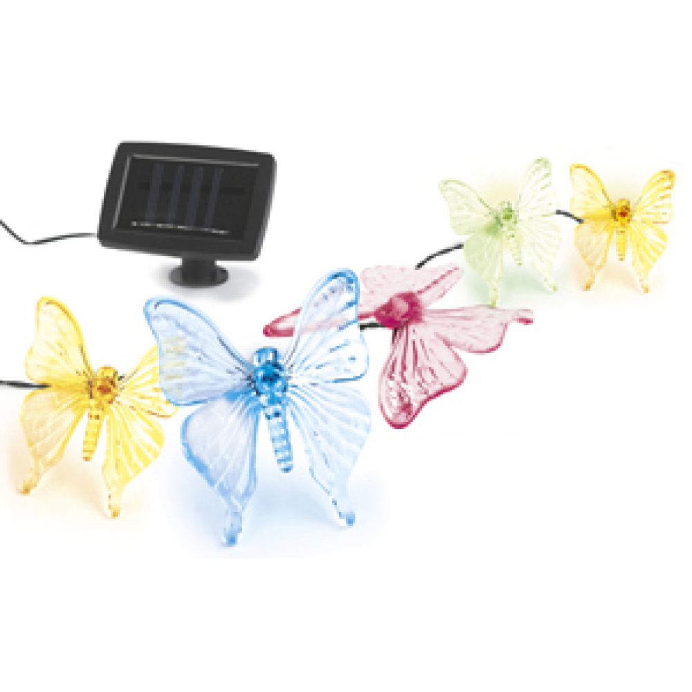 Светильник садовый Эра SL-PL600-BTF2 "Бабочки" солн.бат, пластик, прозрачный, длина гирлянды - 600 с
