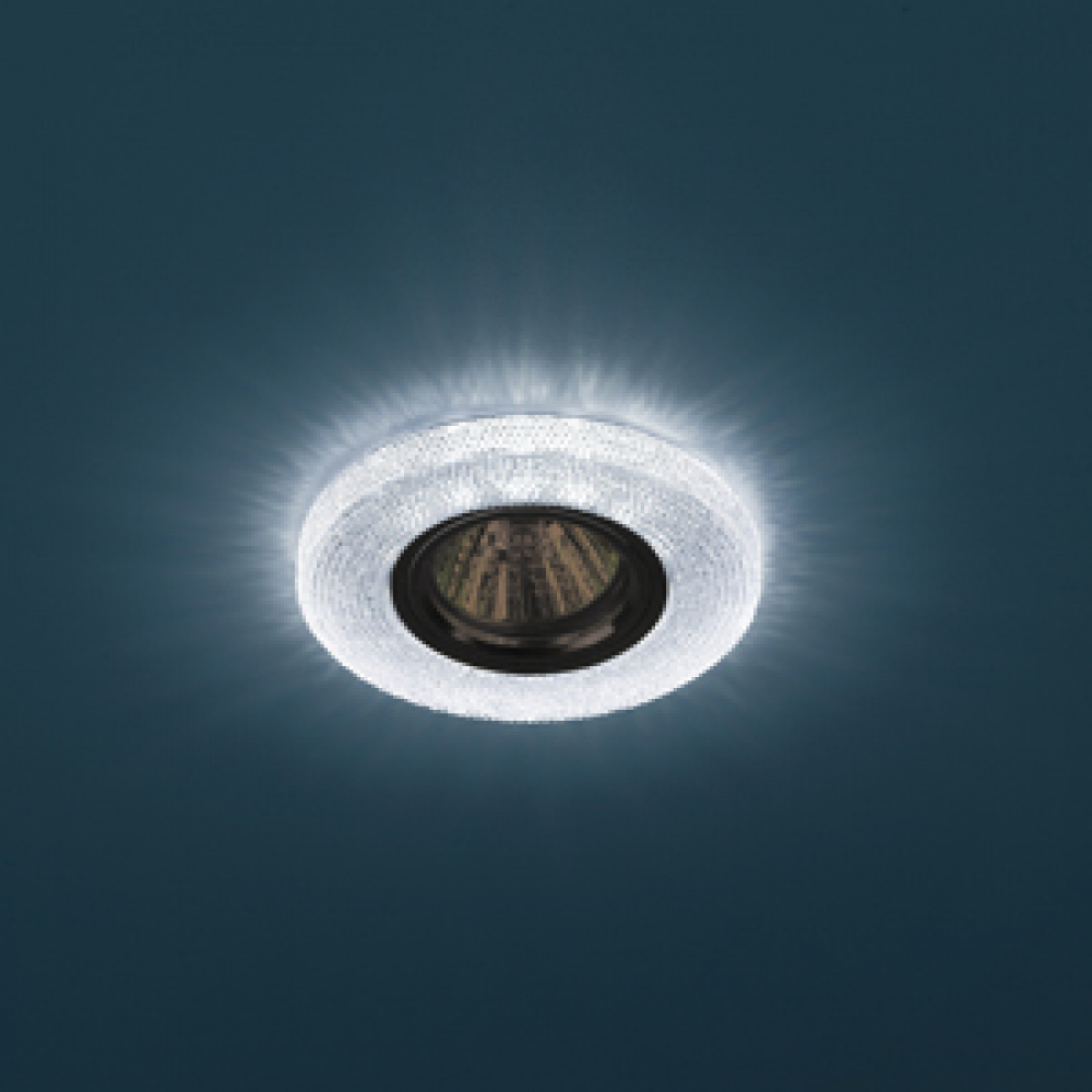 Светильник точечный Эра DK LD1 BL декор со светодиодной подсветкой (50W/MR16/3W/12/220V) Голубой