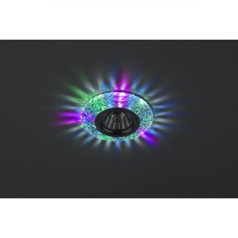 Светильник точечный Эра DK LD4 SL/RGB декор со светодиодной подсветкой (50W/MR16/3W/12/220V) Прозрач