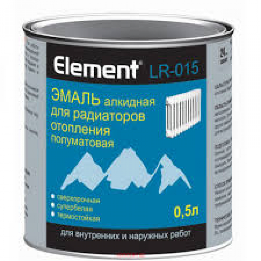 Эмаль Element LR-015 алкидная для радиаторов  полуматовая  0,5л