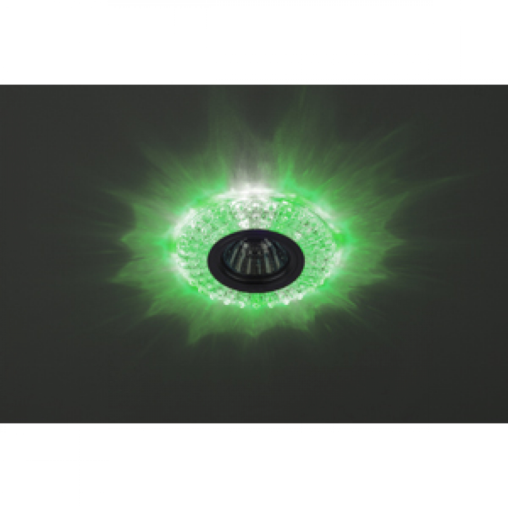 Светильник точечный Эра DK LD2 SL/GR декор со светодиодной подсветкой (50W/MR16/3W/12/220V) Прозрачн