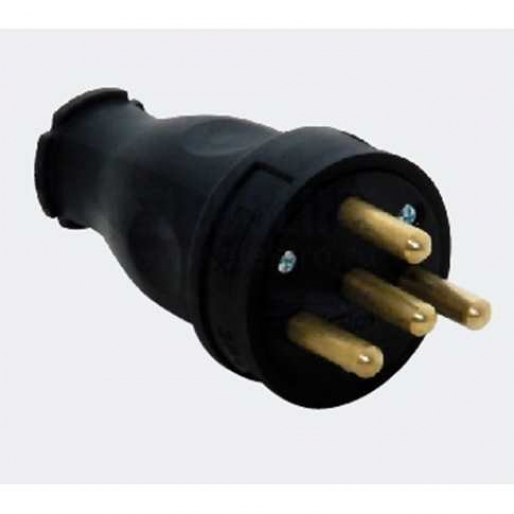 Вилка 3P+E 3x25 380-415V переносная каучук