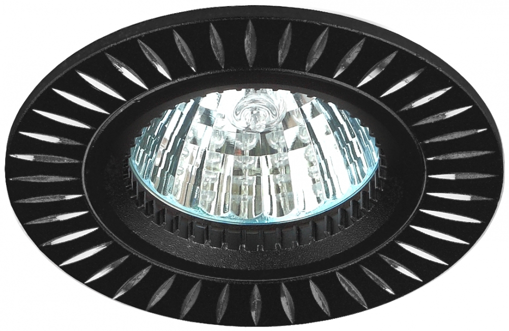 Светильник точечный Эра KL 31 AL/BK алюминиевый (50W/MR16/12/220V) черный/серебро