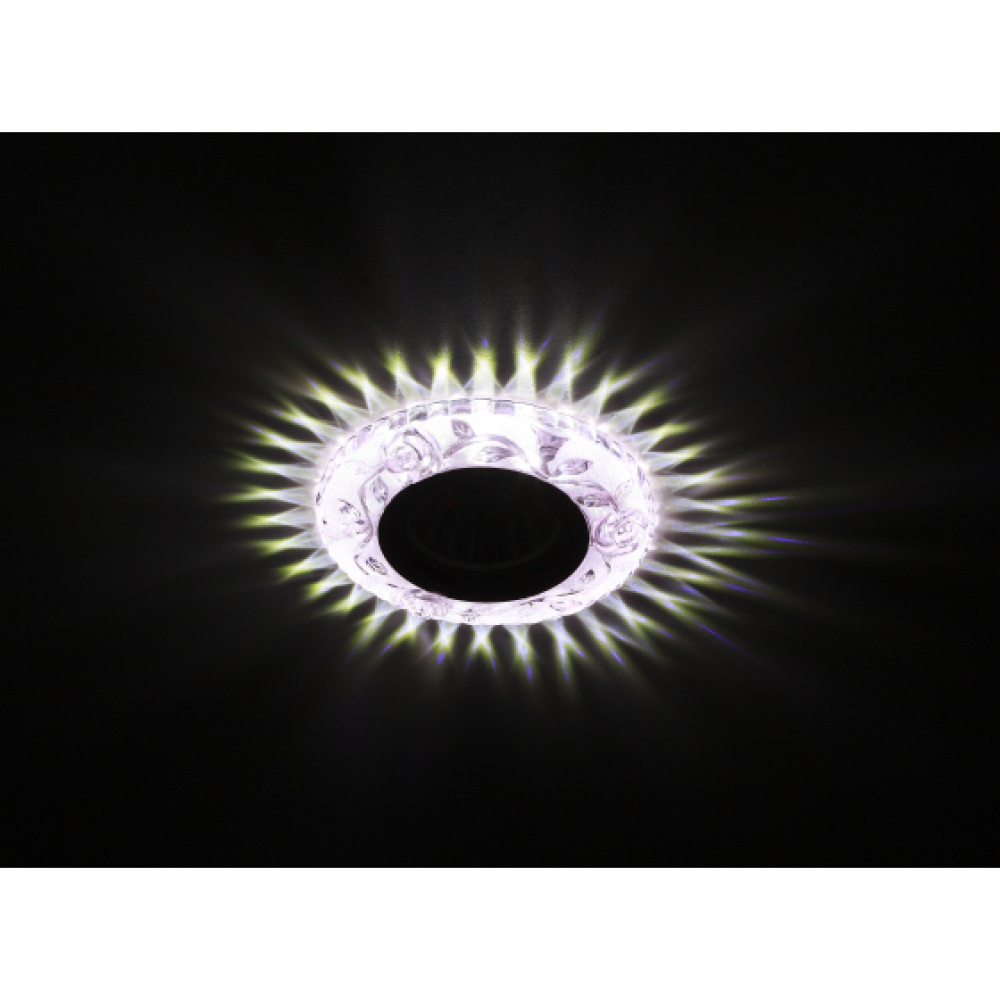 Светильник точечный Эра DK LD16 PK/WH декор со светодиодной подсветкой (50W/MR16/3W/12/220V) Розовый